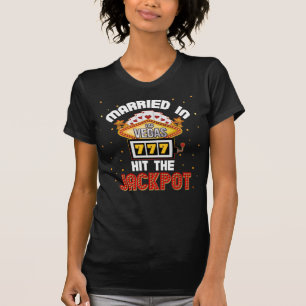 Camiseta Casado en Vegas Jackpot Boda Couple T-S