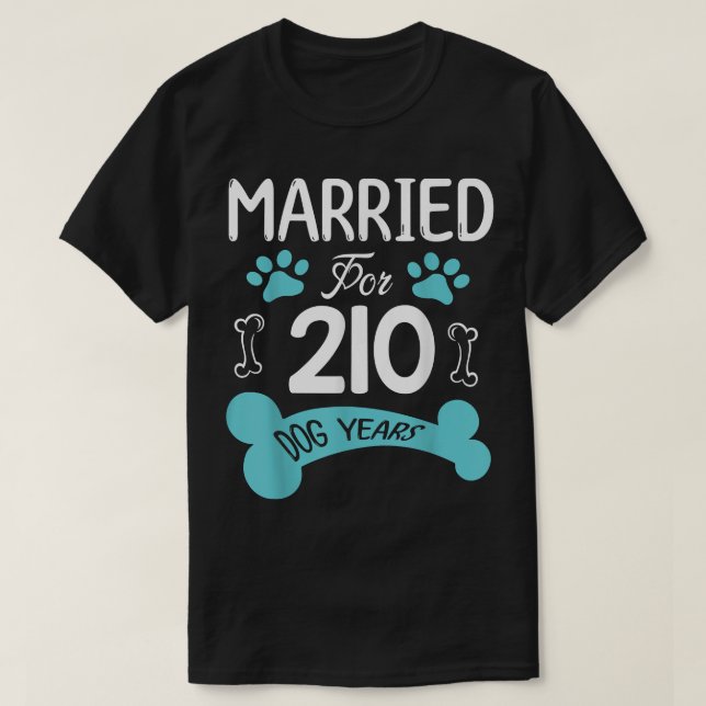 Camiseta Casado por 210 años de perro 30 años de Boda (Diseño del anverso)