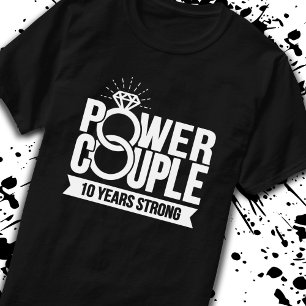 Camiseta Casados 10 años de parejas fuertes 10 años