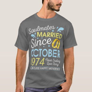 Camiseta Casados desde octubre de 1974 Sin fin 48 años L