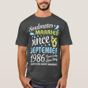 Camiseta Casados desde septiembre de 1986 Amor de 36 años s