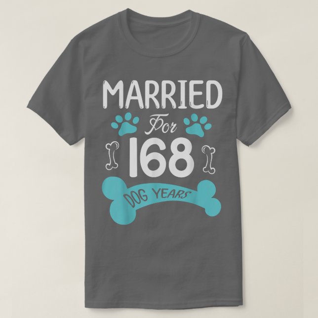 Camiseta Casados Durante 160 Años Perro 24 Aniversario de B (Diseño del anverso)