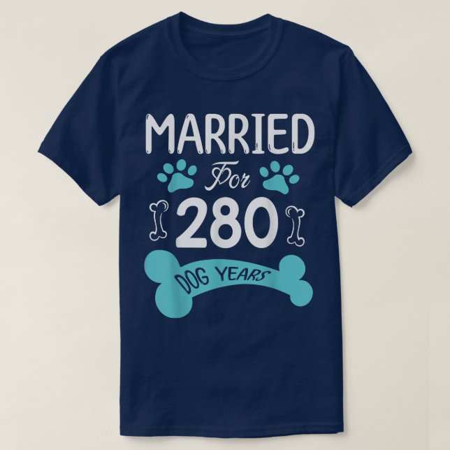 Camiseta Casados Durante 280 Años Perro 40 Aniversario de B (Diseño del anverso)