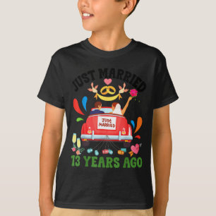 Camiseta Casados hace 13 años divertido aniversario de 13 a