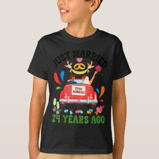 Camiseta Casados hace 24 años divertido aniversario de boda