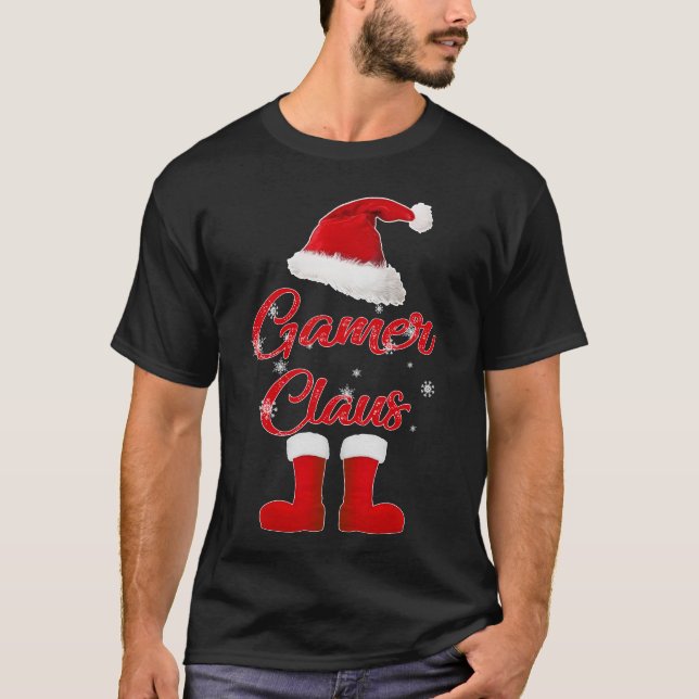 Camiseta casamiento de la familia gamer santa navidades (Anverso)