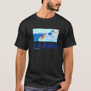Camiseta Casas Blancas Y Azules De Santorini De Grecia Oce