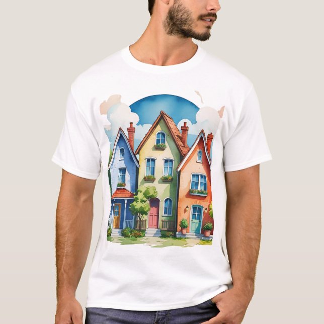 Camiseta casas bonitas (Anverso)