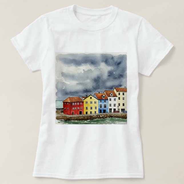 Camiseta Casas coloridas (Diseño del anverso)