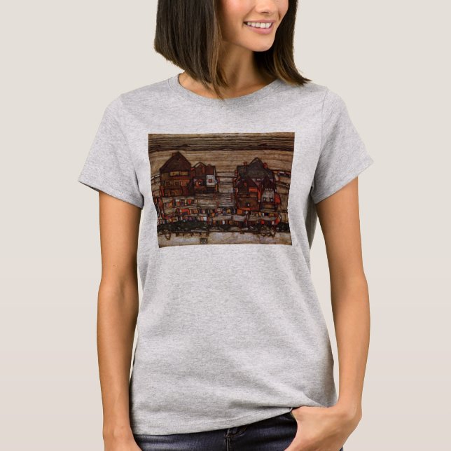 Camiseta Casas con lavandería de Egon Schiele (Anverso)