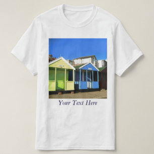 Camiseta Casas de playa cielos azules foto de playa inglesa