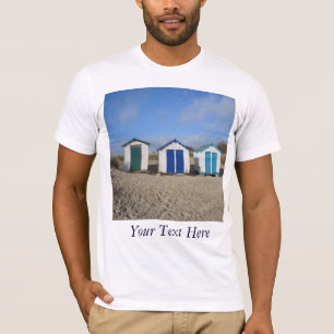 Camiseta Casas de playa cielos azules y fotos de costa ingl