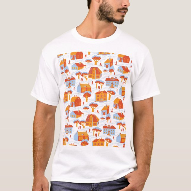 Camiseta Casas de pueblo: Doodle de época (Anverso)