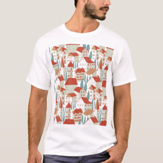 Camiseta Casas de pueblo ricas: Ilustracion sin mar
