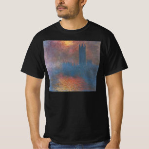 Camiseta Casas del Parlamento, Londres por Claude Monet
