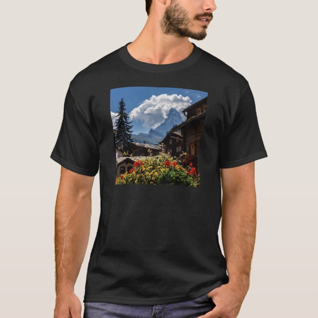 Camiseta Casas del pueblo de Cervino y de Zermatt, Suiza (Anverso)