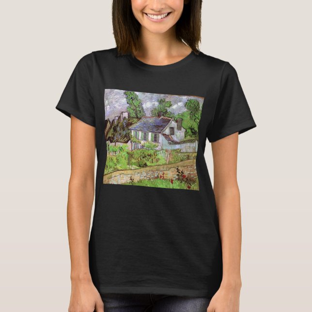 Camiseta Casas en Auvers de Vincent van Gogh (Anverso)