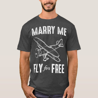 Camiseta Cásate conmigo para el operador de vuelo gratuito