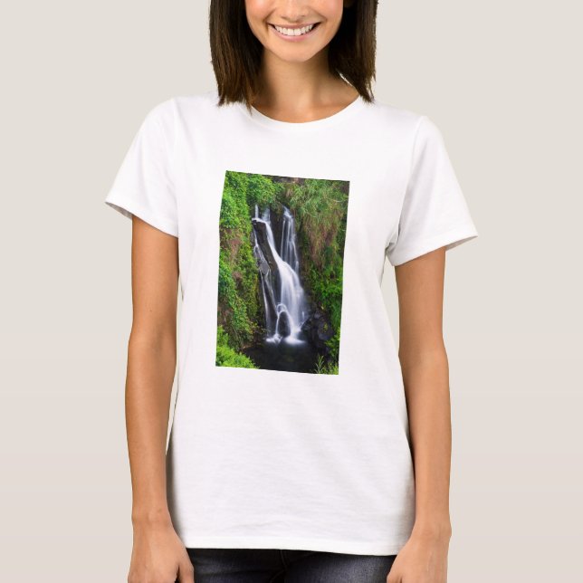 Camiseta Cascada, costa de Hamakua, Hawái (Anverso)