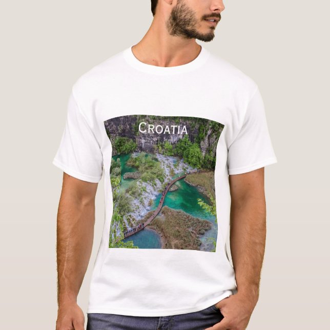 Camiseta Cascada de cascada del parque de lagos Plitvice T- (Anverso)