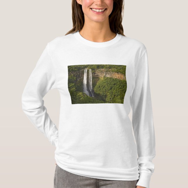 Camiseta Cascada de Chamarel-la más alta de Mauricio, sobre (Anverso)