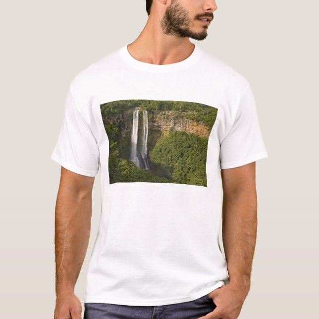 Camiseta Cascada de Chamarel-la más alta de Mauricio, sobre (Anverso)