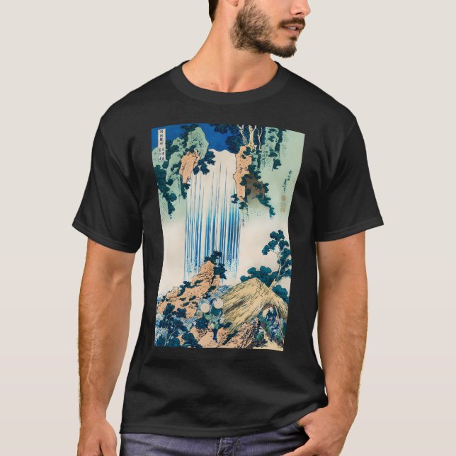 Camiseta Cascada de Hokusai Retro de arte japonés (Anverso)