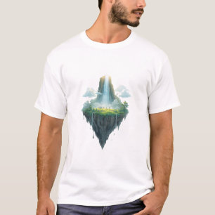 Camiseta Cascada de Isla Flotante – Paisaje Surrealista del