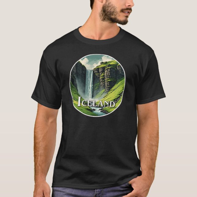 Camiseta Cascada de Islandia (Anverso)
