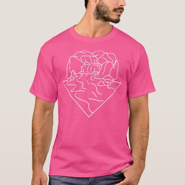 Camiseta Cascada Montañas de las montañas Senderismo Sender (Anverso)