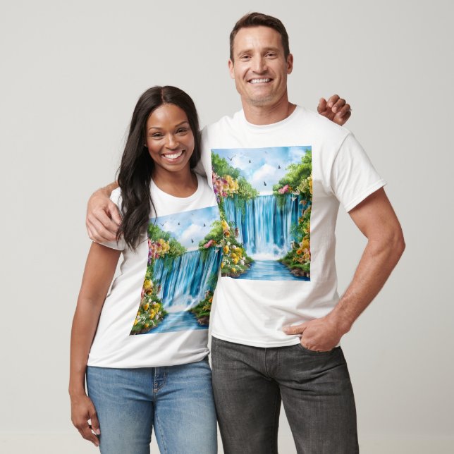 Camiseta Cascada pintada a la acuarela (Unisexo)