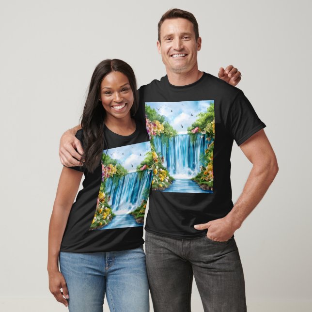 Camiseta Cascada pintada a la acuarela (Unisexo)