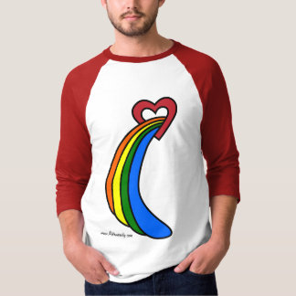 Camiseta cascada retra del arco iris de los años 70 a