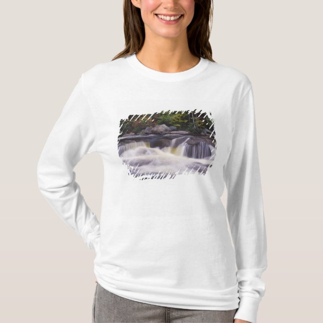 Camiseta Cascadas, Carretera Kancamagus, Blanco (Anverso)