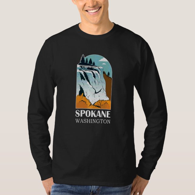 Camiseta Cascadas Spokane Washington Cascada Río   (Anverso)