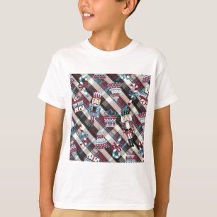 Camiseta Cascanueces de Navidad a Cuadros Azul Burgundy