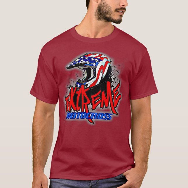 Camiseta casco con motocross o motocicleta (Anverso)