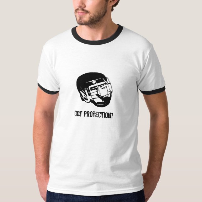 Camiseta ¿casco, conseguido la protección? (Anverso)