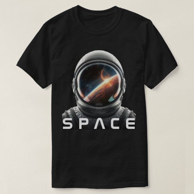 Camiseta Casco de astronauta cósmico (Diseño del anverso)