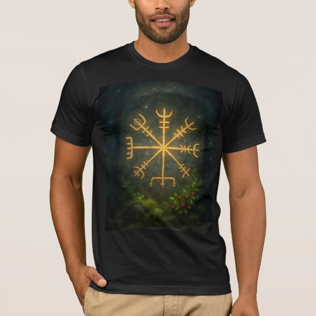 Camiseta Casco de Awe Aegishjalmur Símbolo Protector Nórdic (Anverso)