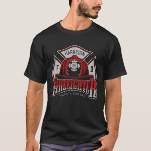 Camiseta Casco de Bombero ADD NOMBRE Departamento de Bomber