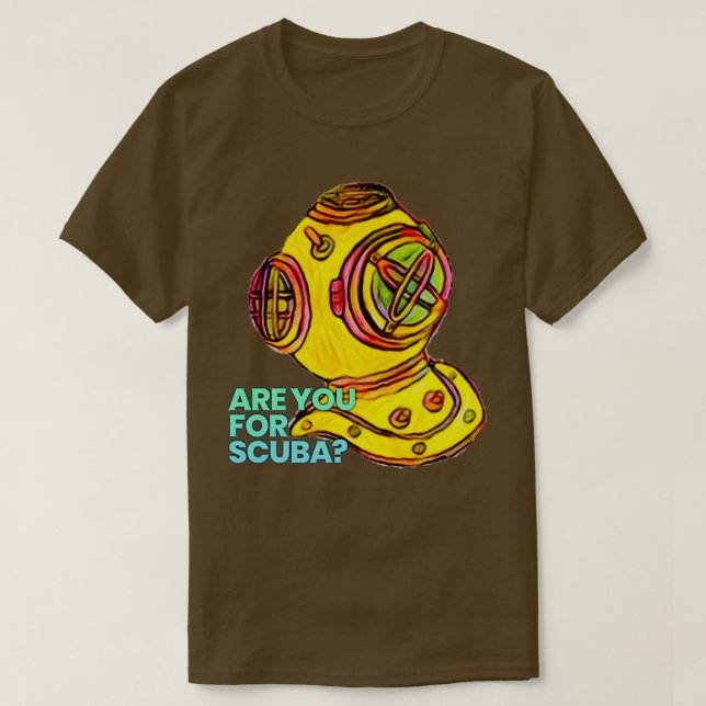 Camiseta Casco de buceo Antiguo Scuba (Diseño del anverso)