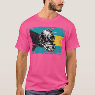 Camiseta Casco de buceo Scuba Bandera Bahamas Diversión div