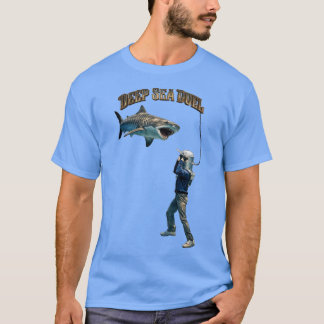 Camiseta Casco de buzo vintage luchando contra un tiburón t