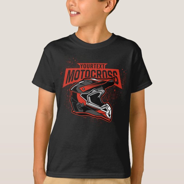 Camiseta Casco de Carreras Motocross de ciclismo de tierra  (Anverso)