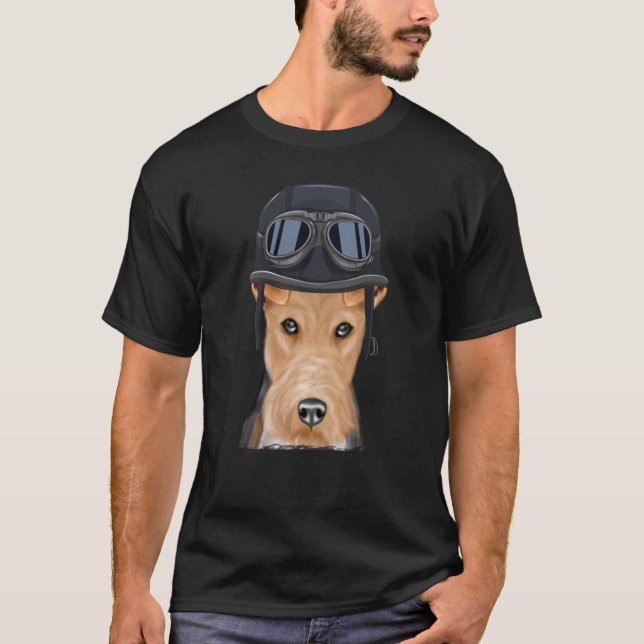 Camiseta Casco de casco de motocicleta de época Fox Terrier (Anverso)