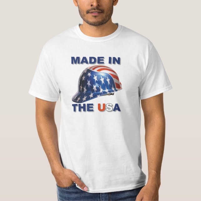 Camiseta Casco de construcción hecho en Estados Unidos (Anverso)