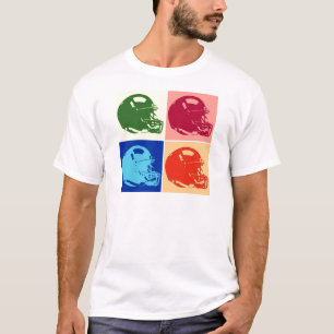 Camiseta Casco de fútbol de arte pop de cuatro colores
