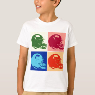 Camiseta Casco de fútbol de arte pop de cuatro colores