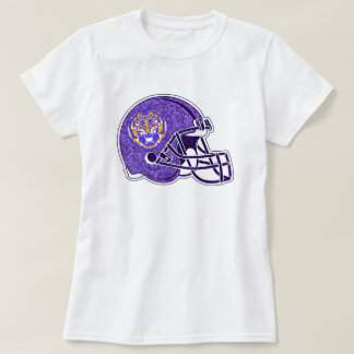 Camiseta Casco de fútbol de moda purpurina Louisiana Tigers